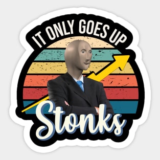 Stonks only go up dank meme man Sticker